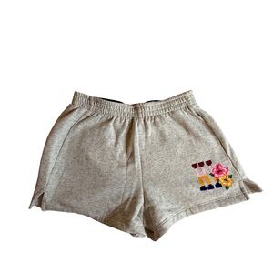 PINK Victoria's Secret Heather Gray Shorts with Floral Letter
